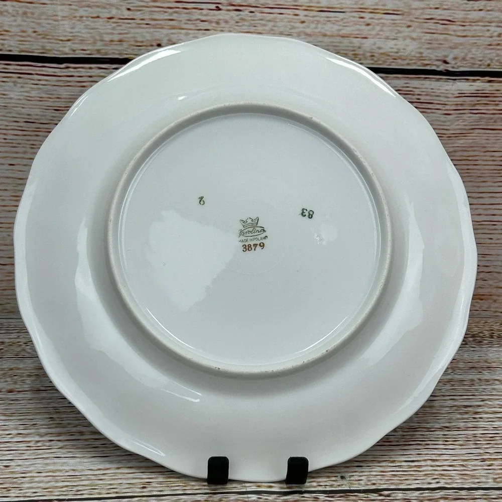 Favolina Karolina Jarolina Poland China‎ Dinner Plate Silver Scalloped 3879 5
